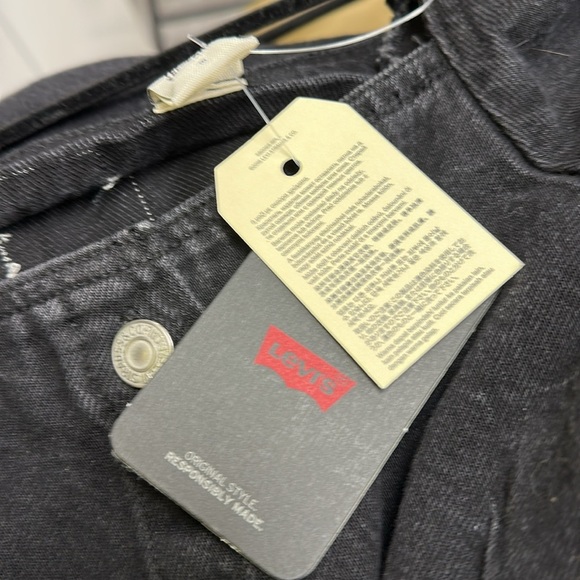 Levi’s Black Denim Puff Sleeve Button-Front Dress (Size M) NEW WITH TAGS - Picture 11 of 11